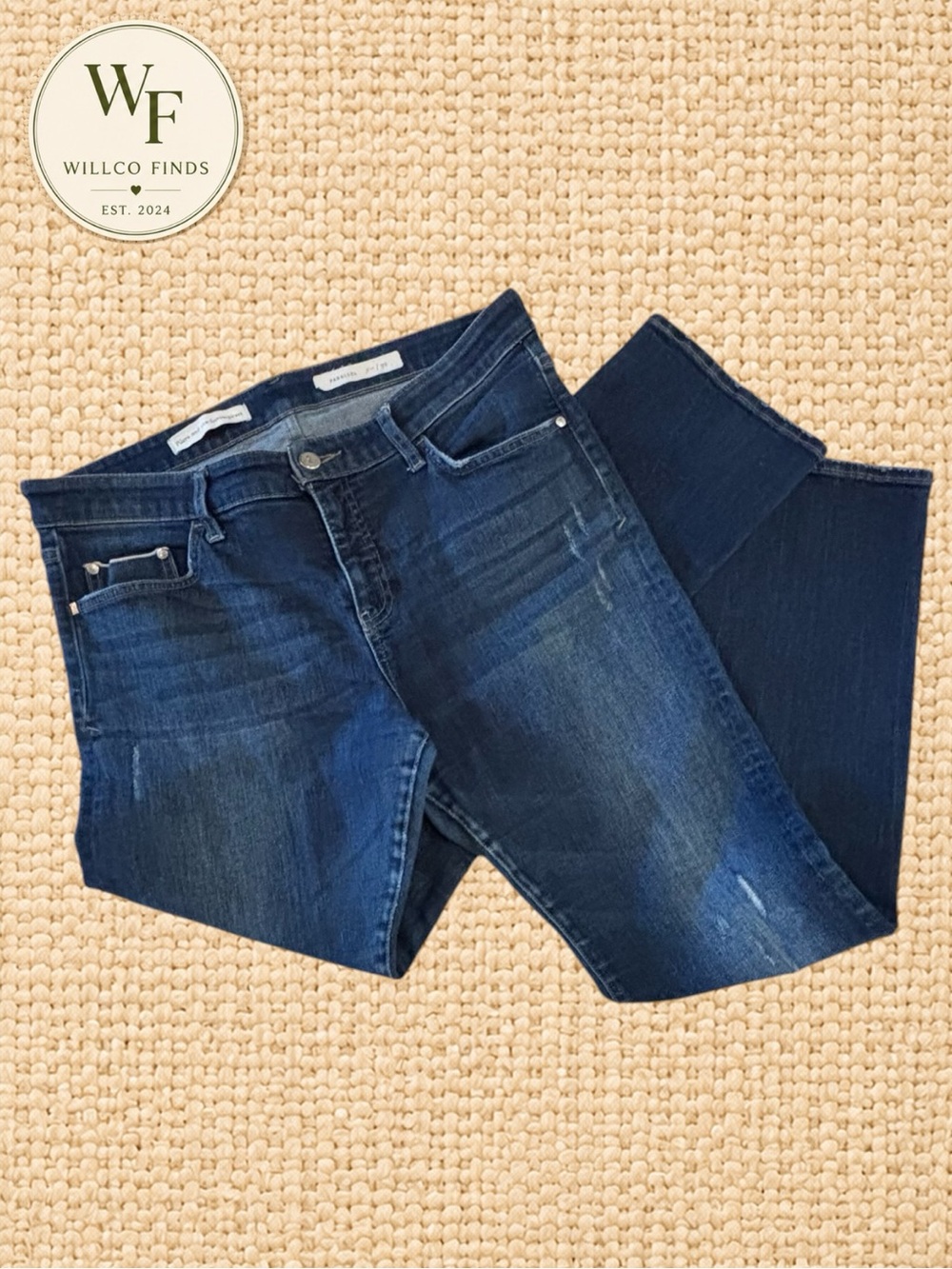 Pilcro and the Letterpress Parallel Jeans 32 Dark Wash Straight Leg Anthro
